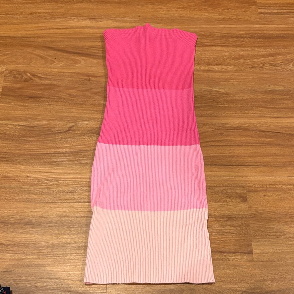 Pink Color Block tube Dress